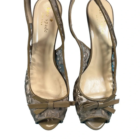 Kate Spade Blush Lace Peep-toe Slingback Heels - Picture 3 of 7